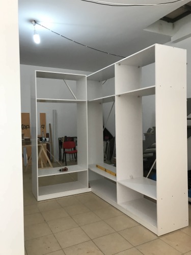 Mid project - Frames of freestanding wardrobes for dressing room. Design by Ugur Bolat.