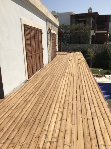 Decking project for first floor of a large villa. Installed and designed by Ugur Bolat