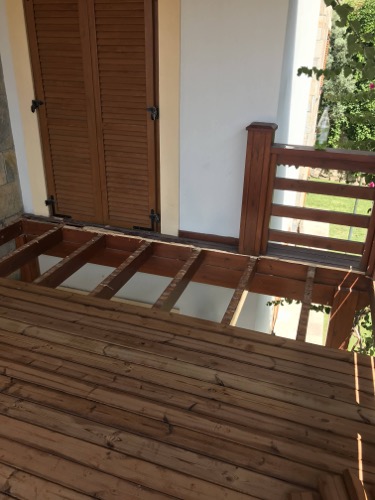 Mid project - Decking project for first floor of a large villa. Installed and designed by Ugur Bolat